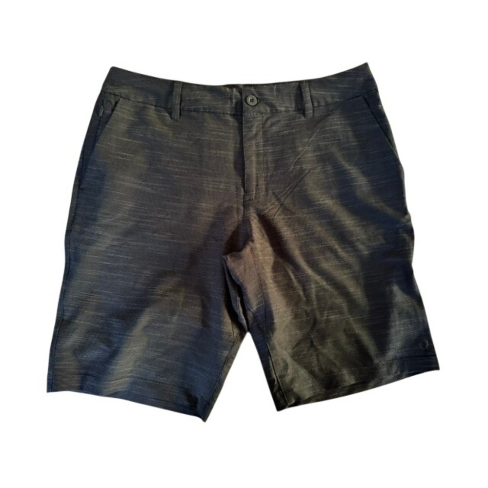 Hang Ten Mens 34 Hybrid Walk Shorts Charcoal Grey Heathered Stretch Quick Dry